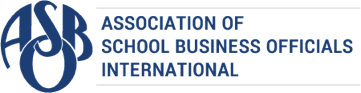 Association of School Business Officials International (ASBO) logo in blue with circular lettermark.