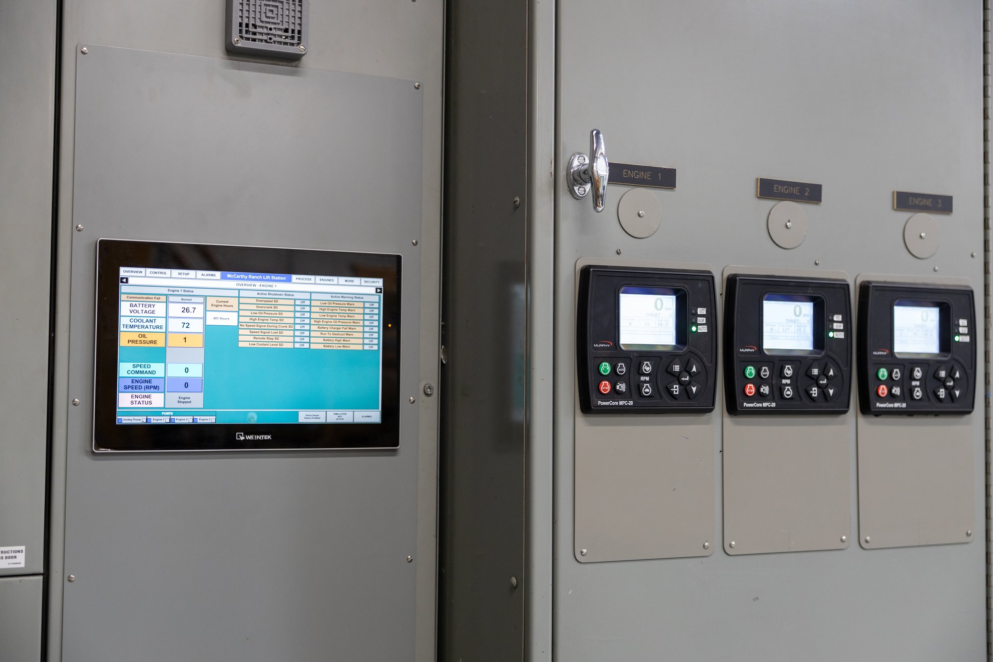 Building automation system control panel used to monitor and optimize facility energy performance.