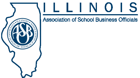 Illinois Association of School Business Officials (IASBO) logo in blue outline of Illinois state shape.