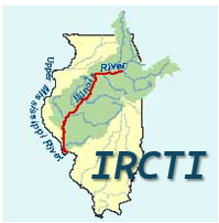 Illinois River Cities and Towns Initiative (IRCTI) logo featuring a regional river map illustration and blue text.