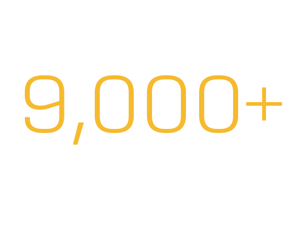 Proof in Numbers graphic displaying “9,000+” completed projects.
