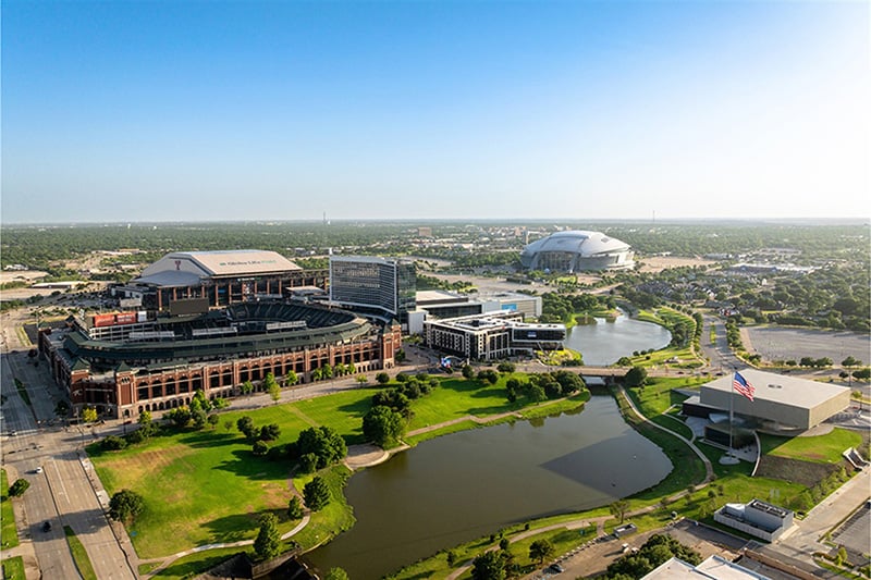 Aerial view of City of Arlington facilities demonstrating operational efficiency and infrastructure modernization initiatives.